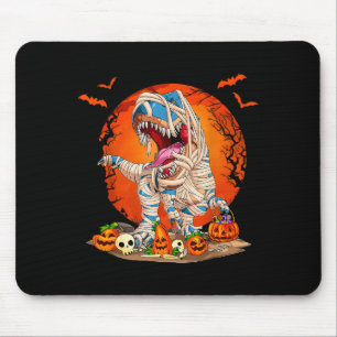 Dinosaur Mummy T Rex Pumpkin Skeleton Kids Boys Ha Mouse Pad