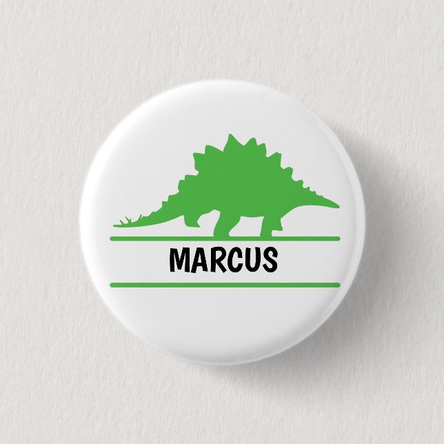 Dinosaur name 1 inch round button (Front)