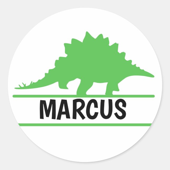 Dinosaur name Personalized round sticker (Front)
