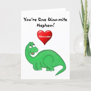 Dinosaur Nephew Cute Valentine's Day Holiday Card