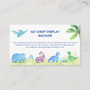Dinosaur No Wrap Display Gifts Baby Shower  Enclosure Card