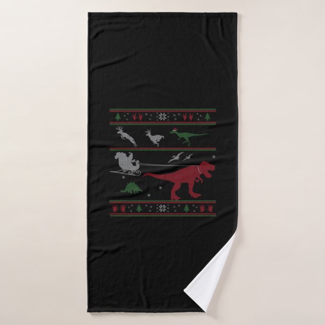 Dinosaur Noël cadeau (Serviette de bain)