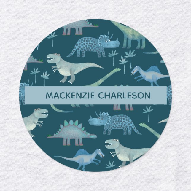 Dinosaur Nom personnalisé Étiquettes (Design 1)