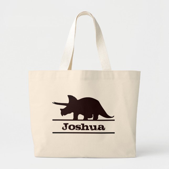 Dinosaur Nom personnalisé Triceratops Sac fourre-t (Devant)
