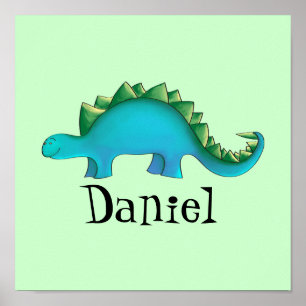 Dinosaur Nursery 11x11 Canvas Art - Stegosaurus Poster