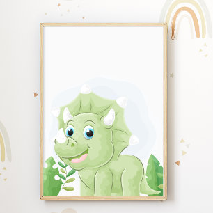 Dinosaur Nursery Poster Dino Kids Room Print