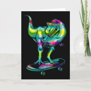 Dinosaur On Skateboard Skateboarding Skater Gear  Card