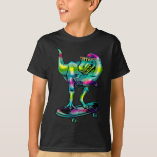 Dinosaur On Skateboard Skateboarding Skater Gear  T-Shirt