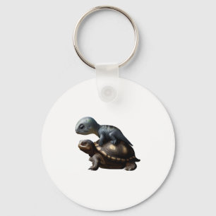 dinosaur on turtle Copy Keychain