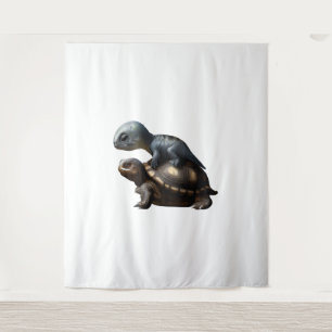 dinosaur on turtle  tapestry