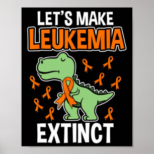 Dinosaur Orange Ribbon Hematologist Reptile Fossil Poster