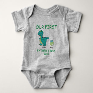 Dinosaur Our first Father's day Baby Bodysuit