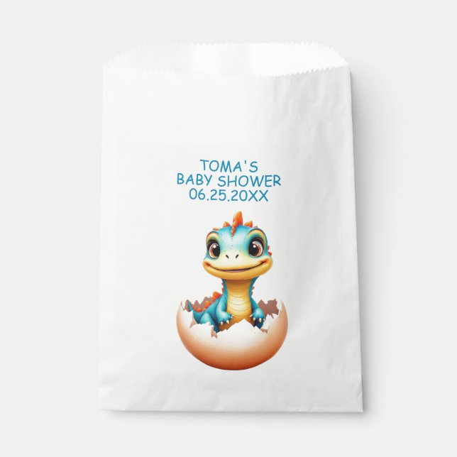 Dinosaur out of Egg  Favour Bag (Front)