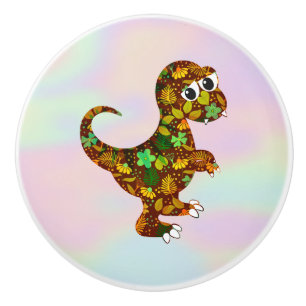 Dinosaur Over Hologram Ceramic Knob