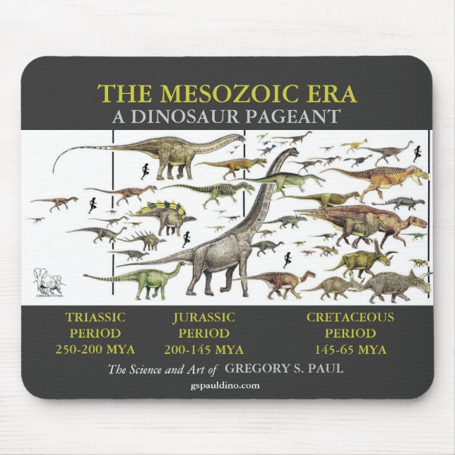 Dinosaur Pageant Mousepad Art by Gregory Paul (Front)