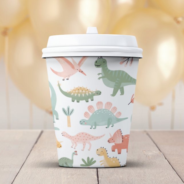 Dinosaur Paper Cups (Dinosaur Theme Decor Paper Cups by Painted Paperie
)