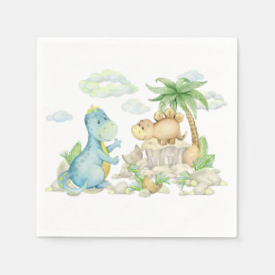 Dinosaur Paper Napkins, Kids Birthday Party Napkin