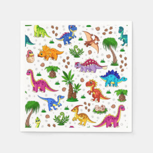 Dinosaur Paper Napkins, Kids Birthday Party Napkin