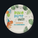 Dinosaur Paper Plates Birthday Dino mite T-rex Boy<br><div class="desc">♥ A perfect addition to your party! Dinosaur theme.</div>