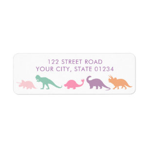 Dinosaur Parade, Jewel Tones Adresse personnalisée