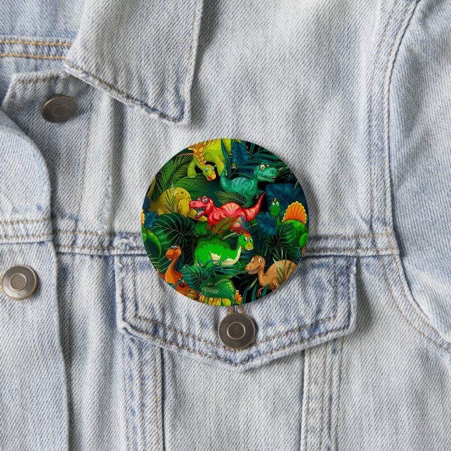 Dinosaur Park 3 Inch Round Button (In Situ)
