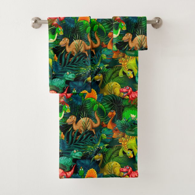 Dinosaur Park Bath Towel Set (Insitu)