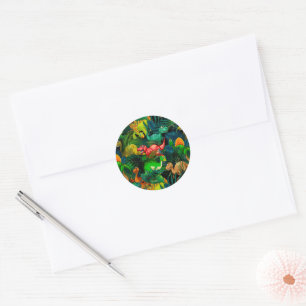 Dinosaur Park Classic Round Sticker