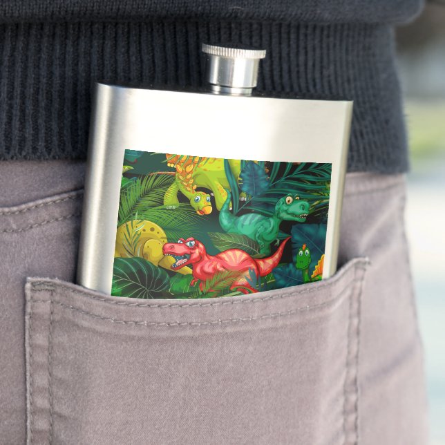 Dinosaur Park Hip Flask (In Situ)