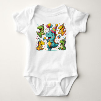 Dinosaur Party Baby Bodysuit