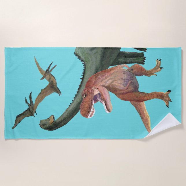 Dinosaur Party Beach Towel (Front)