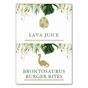 Dinosaur Party Food Tent Cards 