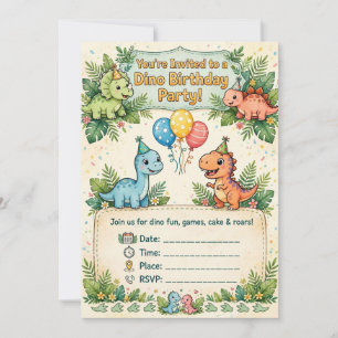 Dinosaur party invitations