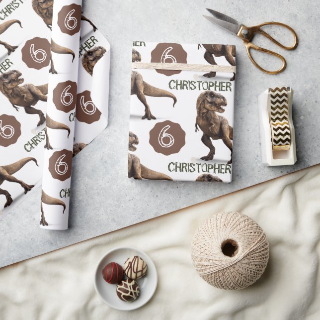 Dinosaur Party Kids Birthday Trex Wrapping Paper (Crafts)