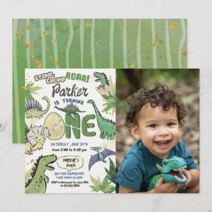 Dinosaur Party Theme Dinosaur 1st Birthday Invitation