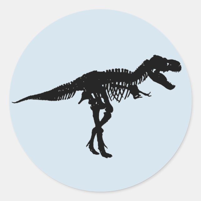 Dinosaur Party Tyrannosaurus Rex Skeleton Stickers (Front)