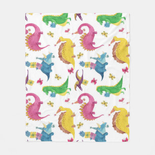 Dinosaur party: watercolor pattern. fleece blanket
