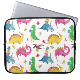 Dinosaur party: watercolor pattern. laptop sleeve