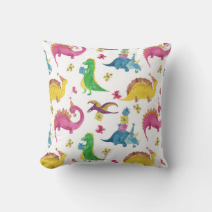 Dinosaur party: watercolor pattern. throw pillow