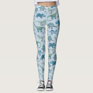 Dinosaur Pattern Blue Leggings