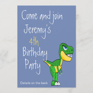 Dinosaur Pattern Cute Boys Age Birthday Invitation