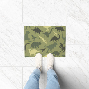 Dinosaur Pattern, Dinosaur Silhouette, Green Dino Doormat