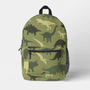 Dinosaur Pattern, Dinosaur Silhouette, Green Dino Printed Backpack