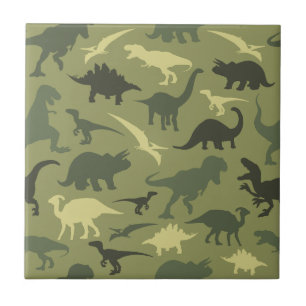 Dinosaur Pattern, Dinosaur Silhouette, Green Dino Tile