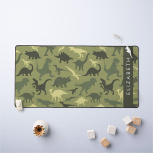 Dinosaur Pattern, Dinosaur Silhouette, Your Name Desk Mat