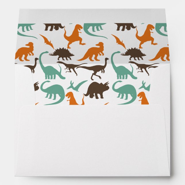 Dinosaur Pattern Silhouette Envelope (Back (Bottom))