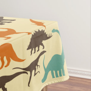 Dinosaur Pattern Silhouette Tablecloth