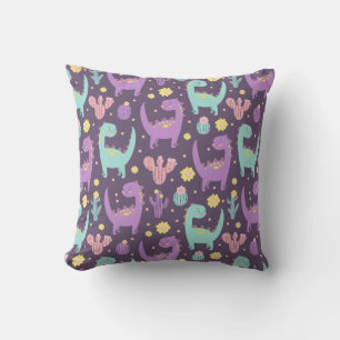 Dinosaur pattern throw pillow