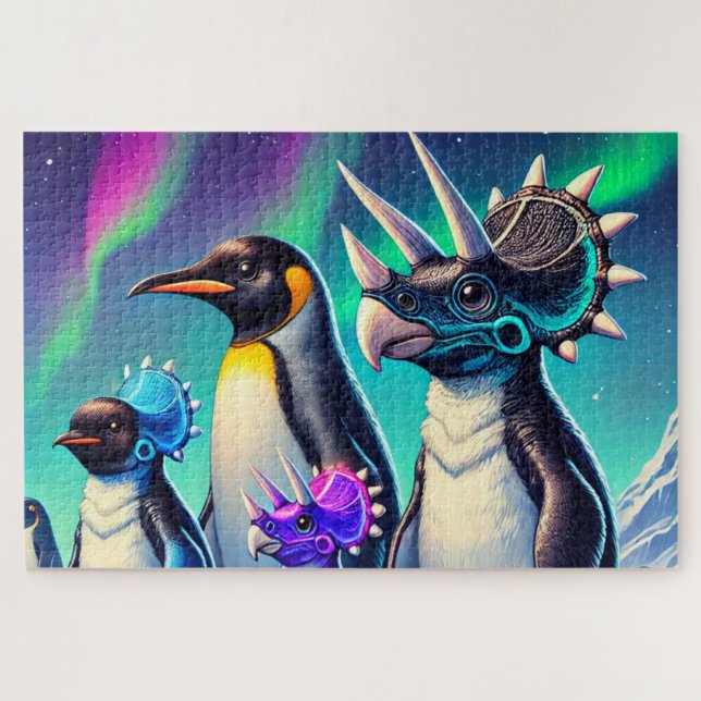 Dinosaur Penguin Jigsaw Puzzle (Horizontal)