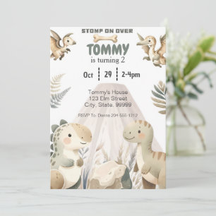 Dinosaur Personalized Birthday Invitation for Boy