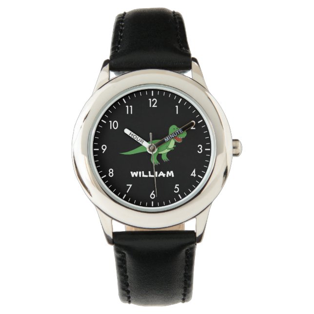 Dinosaur Personalized Custom Name Back To School Watch (Front)